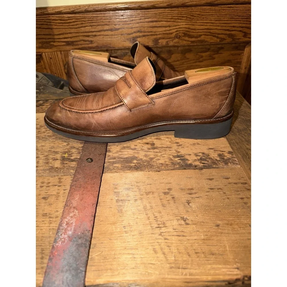 Johnston & Murphy Collection Italy Made Cormac Penny Loafers Size 10.5 Calfskin